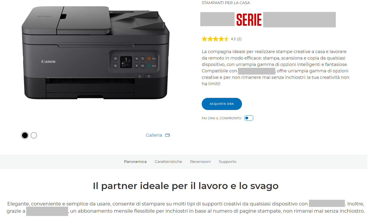 Description & Technical Specs Translation - Home Printer Product Page